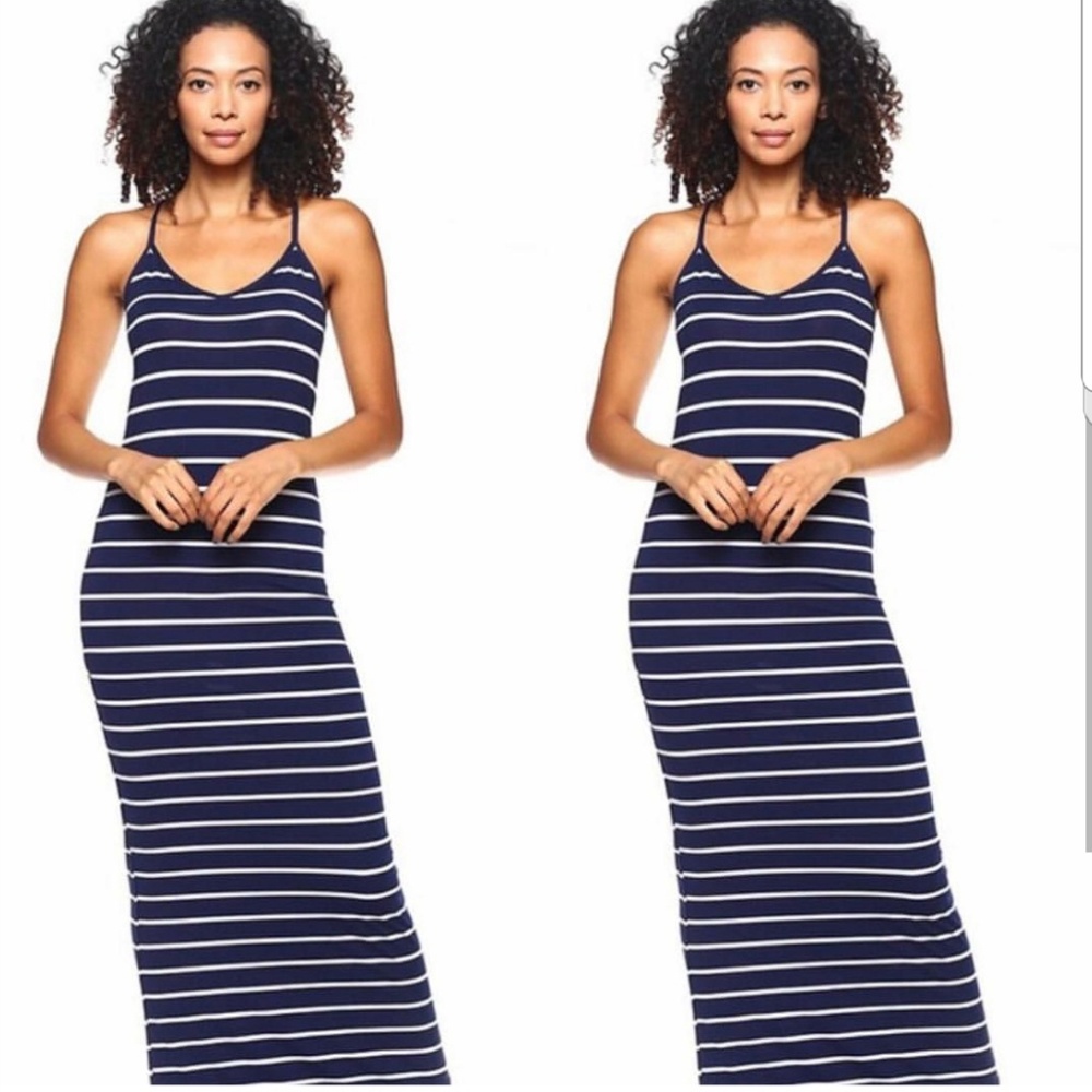 Sale $10 Blue/white striped maxi razor back